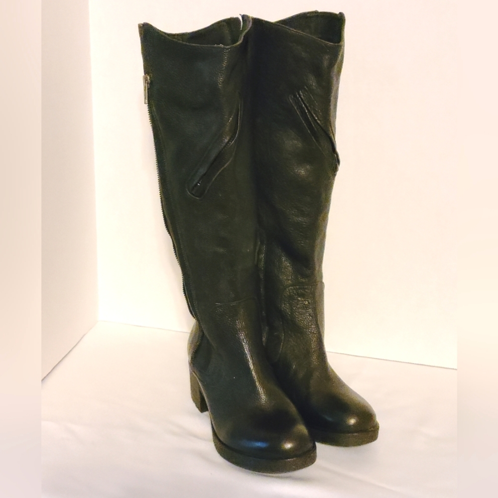 Vera Wang Evan Leather Riding Boots Black size 7